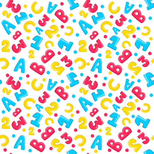 ABC 123 12x12 Patterned Vinyl Sheet