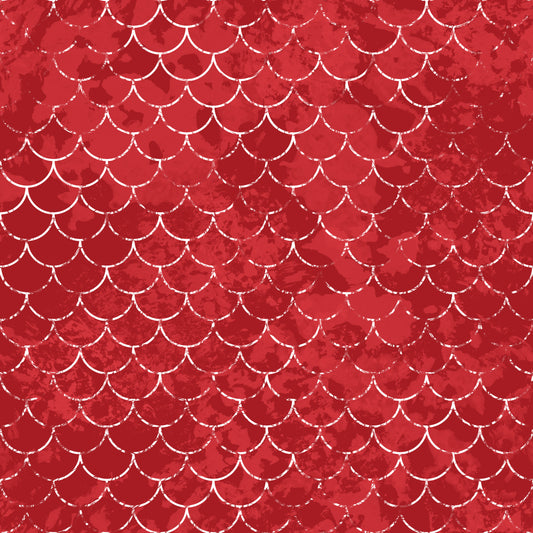 Abstract Red Mermaid Scales 12x12 Patterned Vinyl Sheet