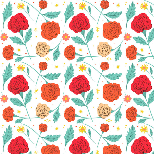 Assorted Roses 12x12 Patterned Vinyl Sheet