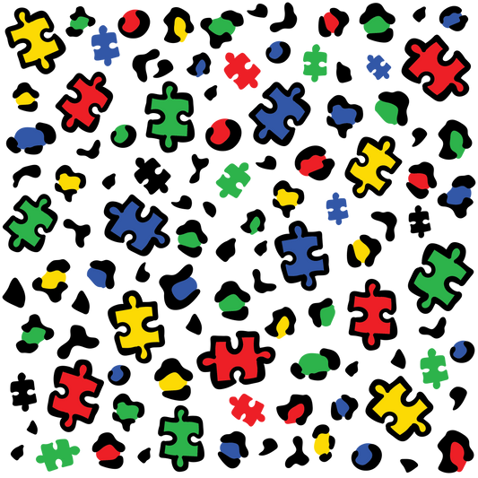 Autism Awareness Leopard Print 12x12 Patterned Vinyl Sheet