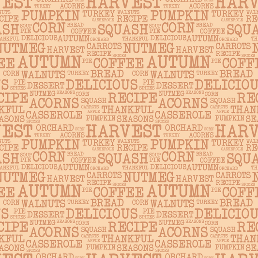 Autumn Harvest Text 12x12 Patterned Vinyl Sheet