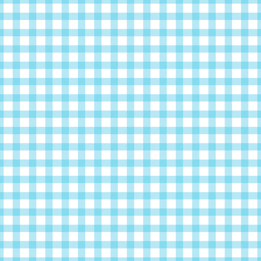 Baby Blue Buffalo Plaid Patterned Vinyl Sheet