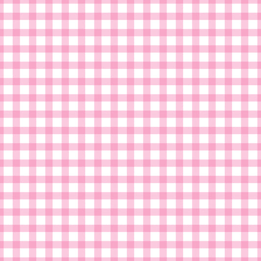 Baby Pink Buffalo Plaid Patterned Vinyl Sheet