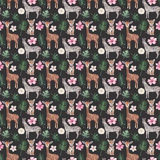 Baby Giraffes & Zebras 12x12 Patterned Vinyl Sheet