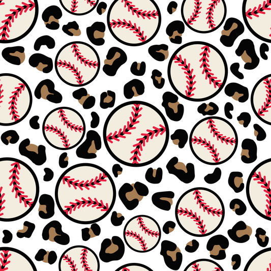 Baseball Leopard Print 12x12 Patterned Vinyl Sheet