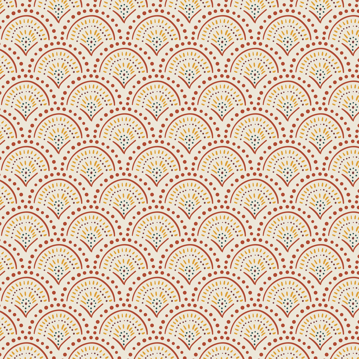 Boho Autumn Sunburst 12x12 Patterned Vinyl Sheet