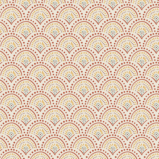 Boho Autumn Sunburst 12x12 Patterned Vinyl Sheet