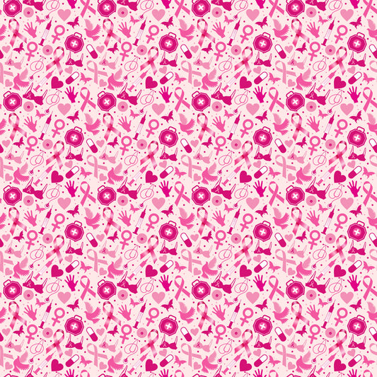 Breast Cancer Awareness Symbols 12x12 Patterned Vinyl Sheet