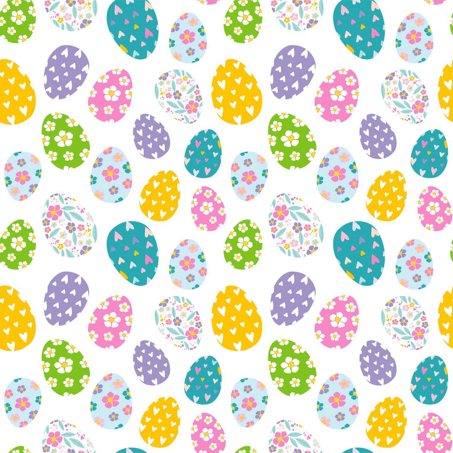 Colorful Easter Eggs Patterned Vinyl Sheet