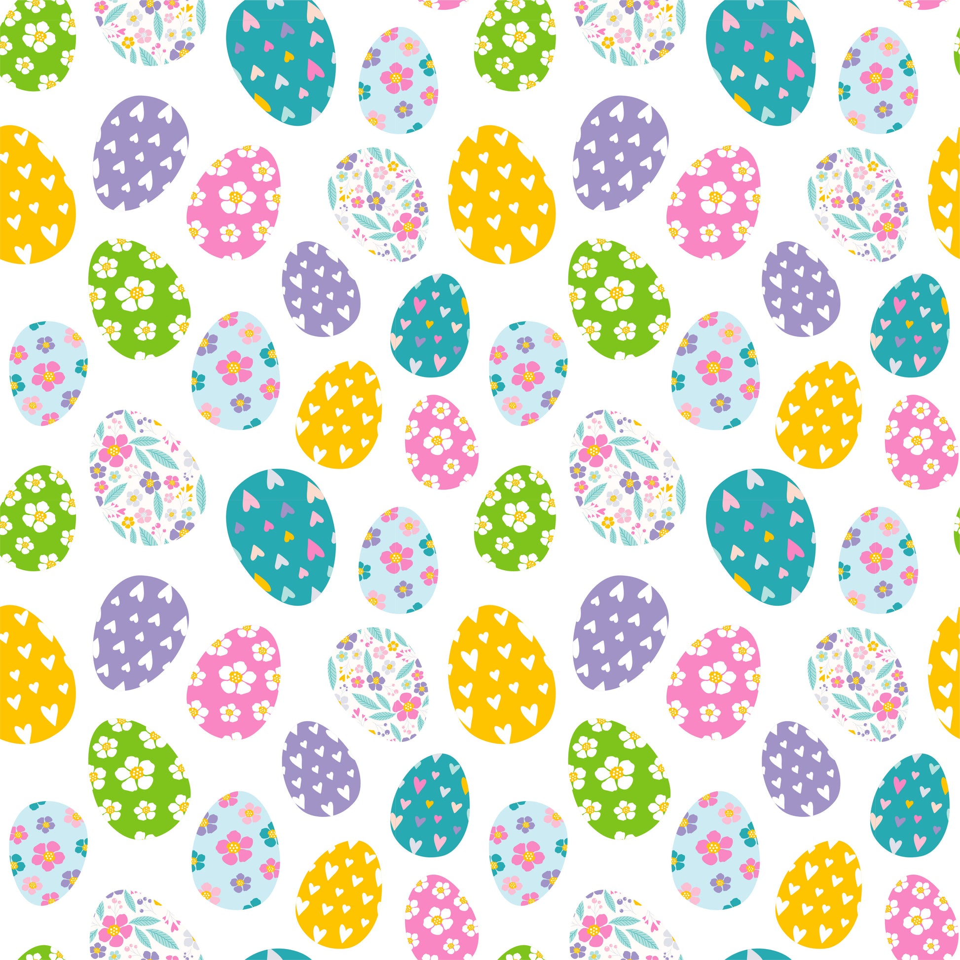 Colorful Easter Eggs Patterned Vinyl Sheet
