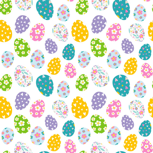 Colorful Easter Eggs Patterned Vinyl Sheet