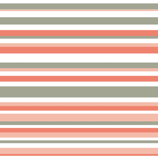 Coral & Sage Stripes Patterned Vinyl Sheet