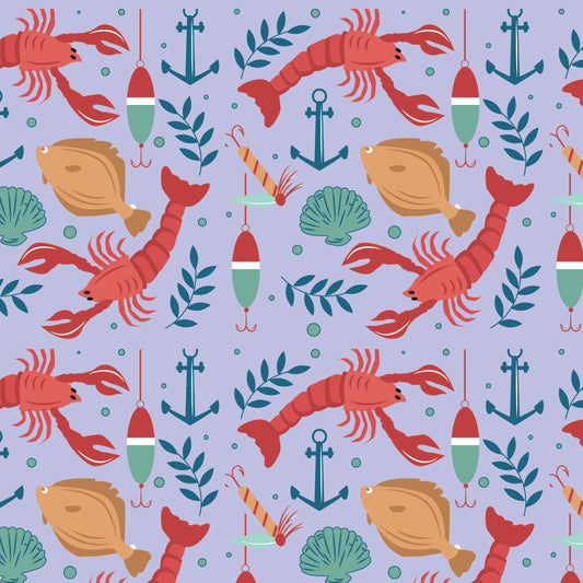 Lobsters 12x12 Patterned Vinyl Sheet