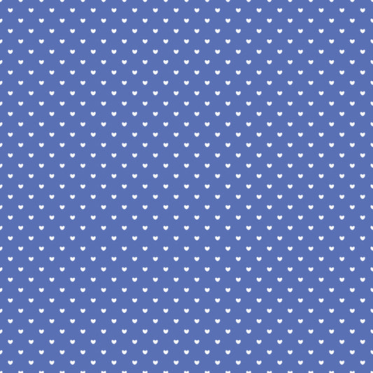 Denim Mini Hearts Patterned Vinyl Sheet