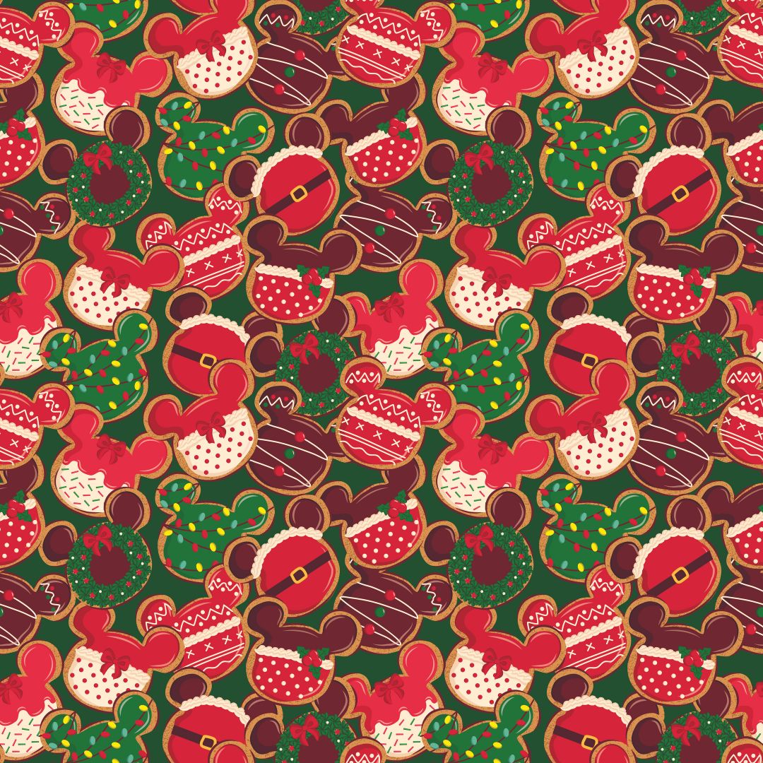Mouse Ears Christmas Cookies 12x12 Patterned Vinyl Sheet