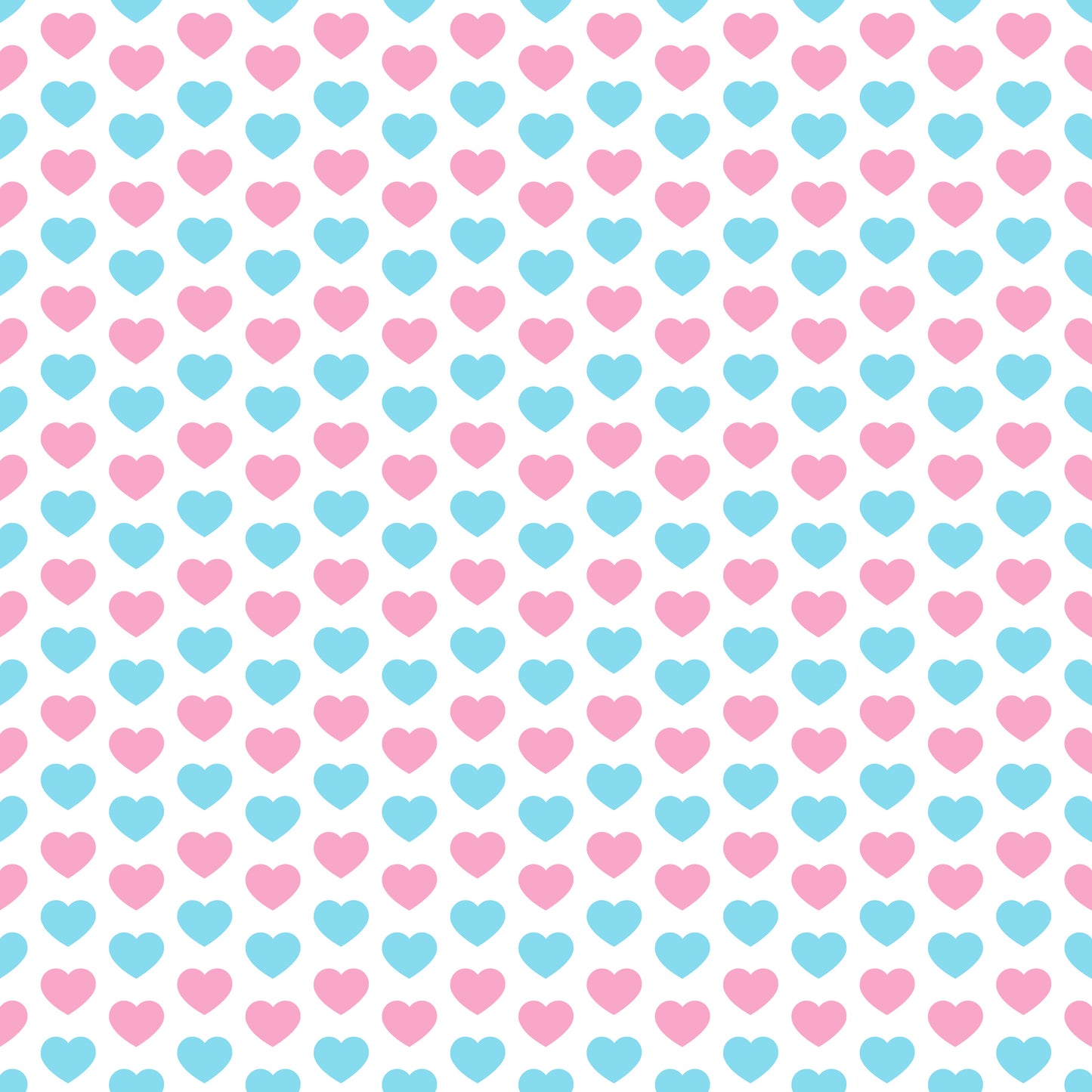 12x12 Baby Pink and Blue Hearts Patterned Vinyl Sheet