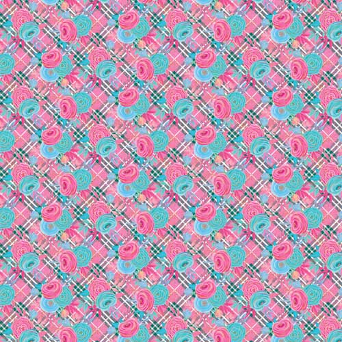 Floral Plaid 12x12 Patterned Vinyl Sheet