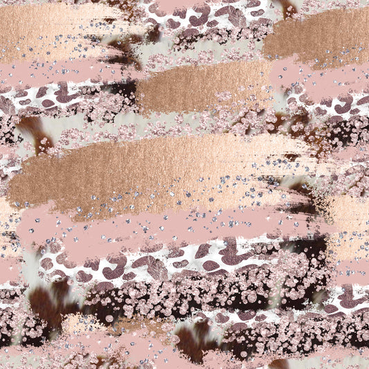 Glitter Cow Spots Brush Strokes Patterned Vinyl Sheet