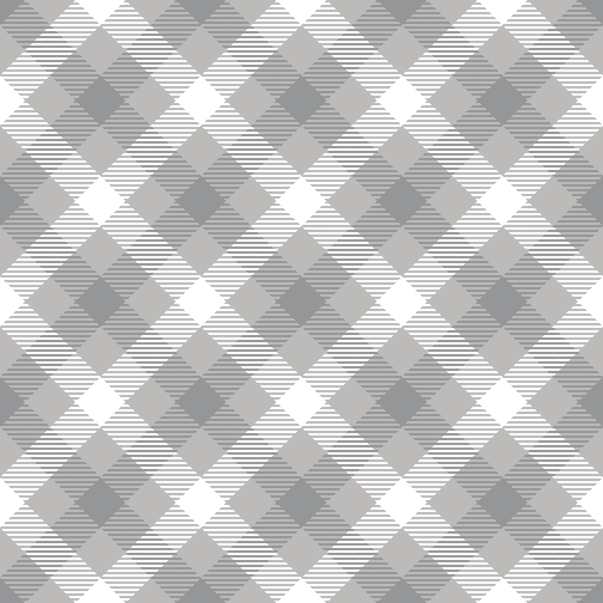 Grey & White Diagonal Plaid 12x12 Patterned Vinyl Sheet