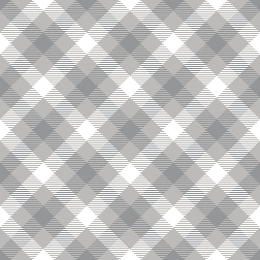 Grey & White Diagonal Plaid 12x12 Patterned Vinyl Sheet