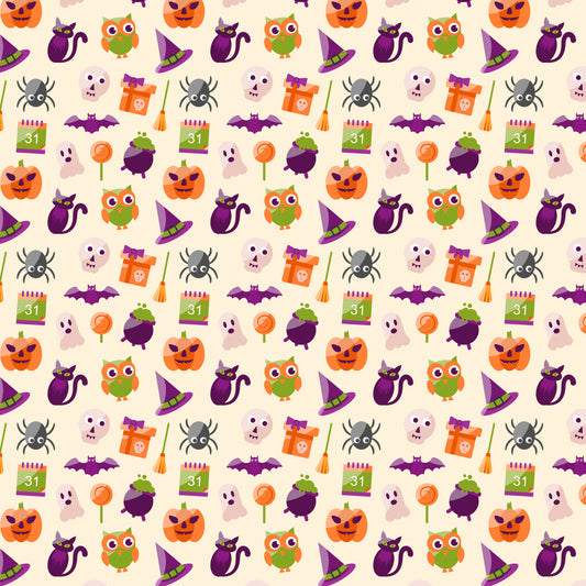 Happy Halloween 12x12 Patterned Vinyl Sheet