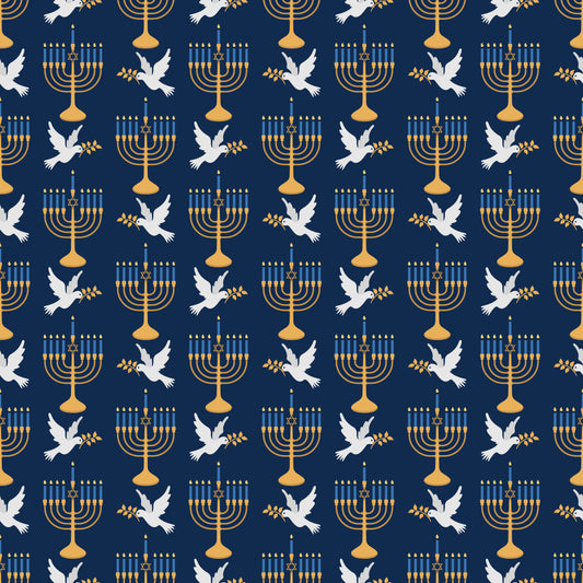 Hanukkah Icons 12x12 Patterned Vinyl Sheet