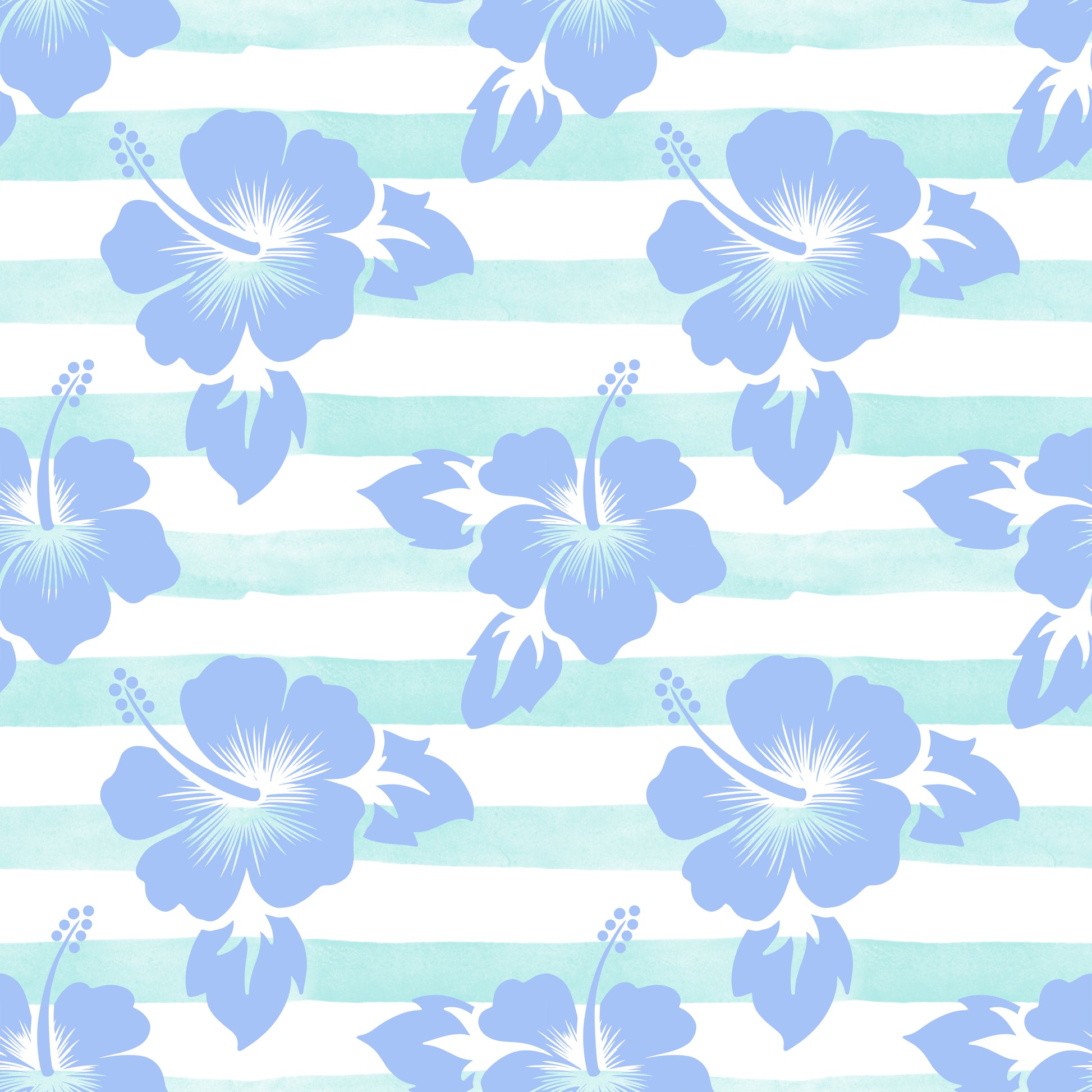Hibiscus Flower Stripes 12x12 Patterned Vinyl Sheet