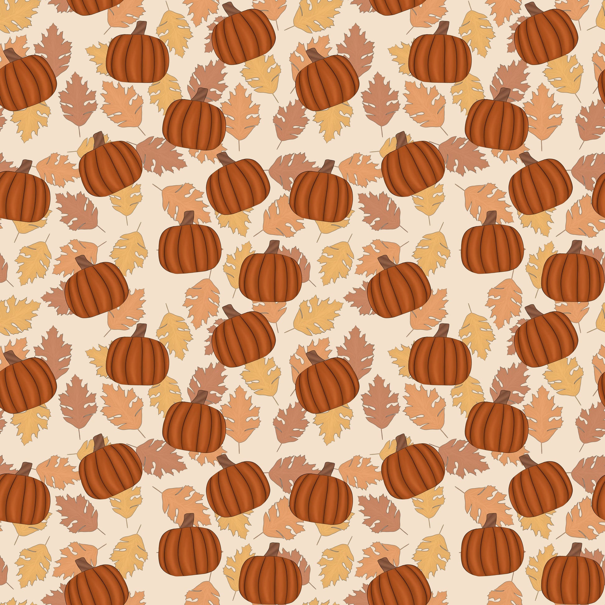 Fall Leaves & Pumpkins 12x12 Patterned Vinyl Sheet