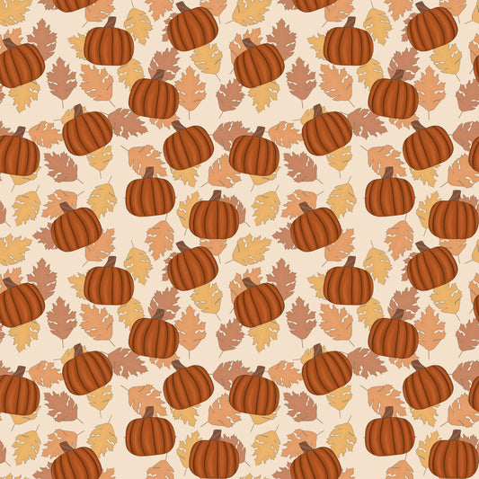 Fall Leaves & Pumpkins 12x12 Patterned Vinyl Sheet