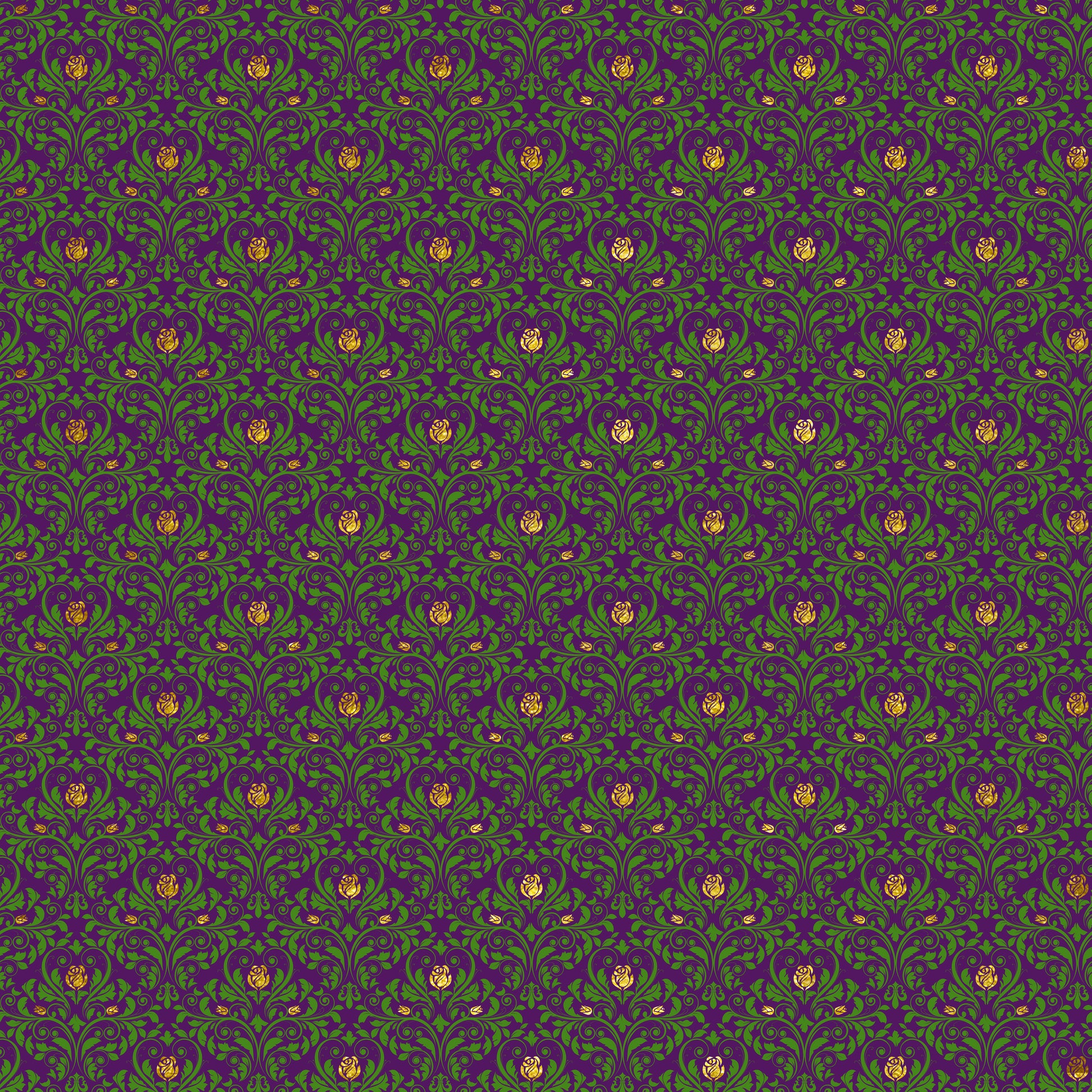Mardi Gras Floral Fleur-de-Lis 12x12 Patterned Vinyl Sheet