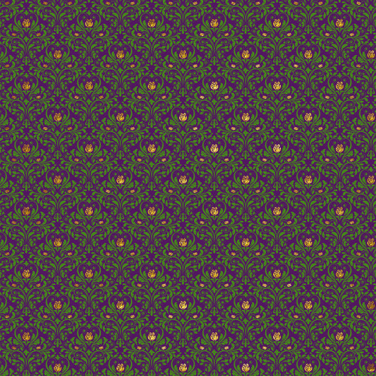 Mardi Gras Floral Fleur-de-Lis 12x12 Patterned Vinyl Sheet