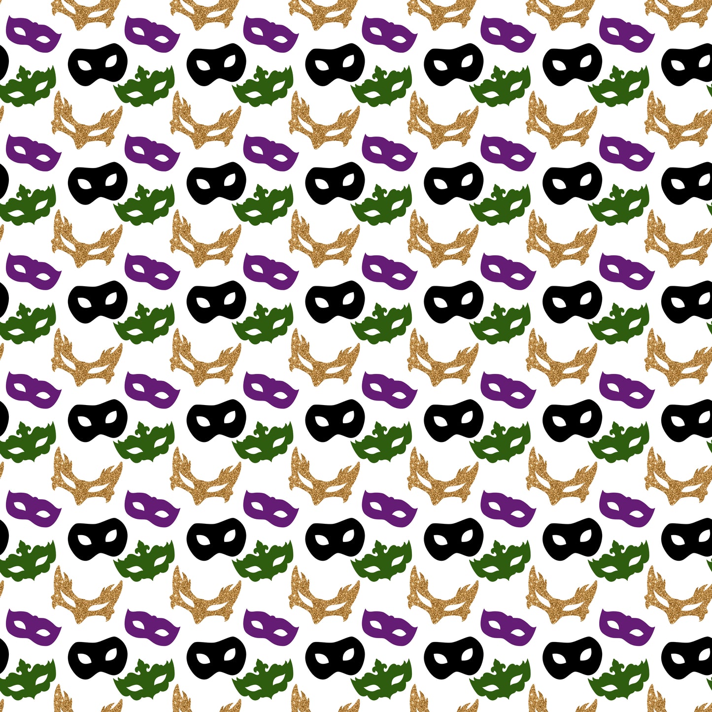 Mardi Gras Masks 12x12 Patterned Vinyl Sheet