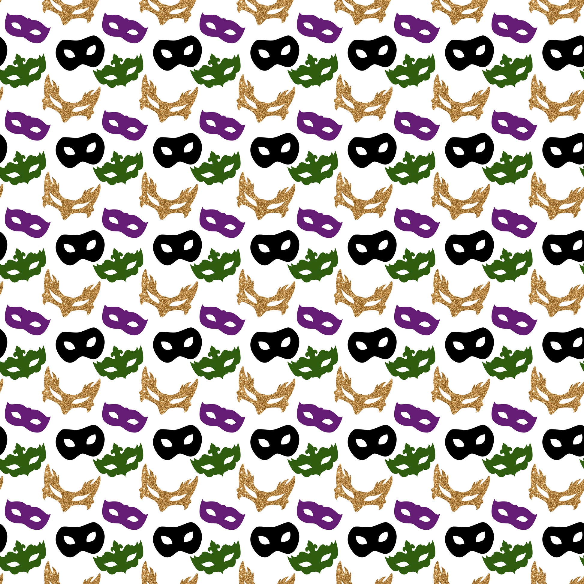Mardi Gras Masks 12x12 Patterned Vinyl Sheet