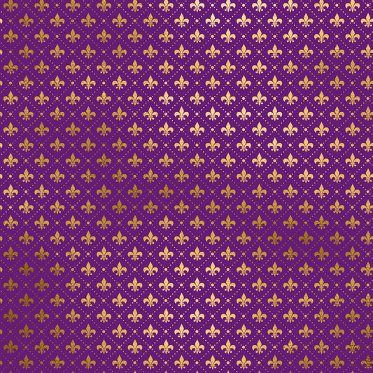 Mardi Gras Purple Fleur-de-Lis 12x12 Patterned Vinyl Sheet