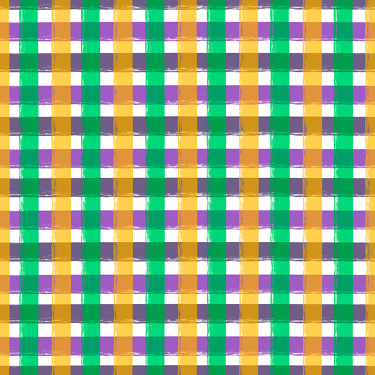 Mardi Gras Watercolor Plaid 12x12 Patterned Vinyl Sheet
