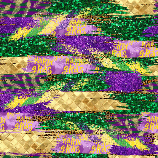 Mardi Gras Brush Strokes 12x12 Patterned Vinyl Sheet