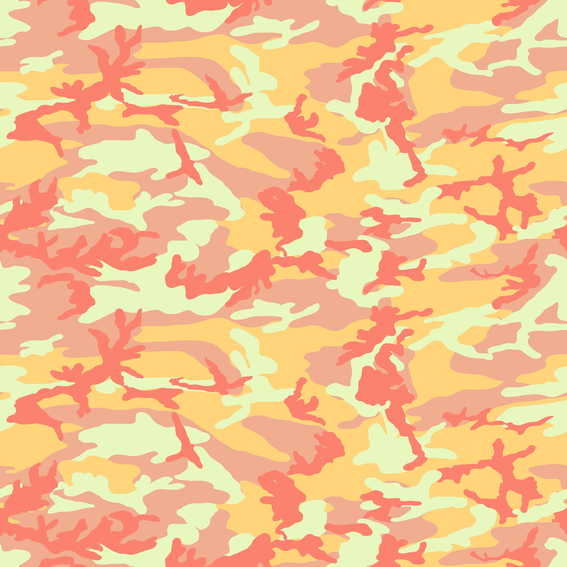Orange & Pink Camouflage 12x12 Patterned Vinyl Sheet