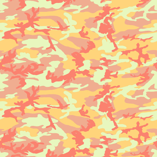Orange & Pink Camouflage 12x12 Patterned Vinyl Sheet
