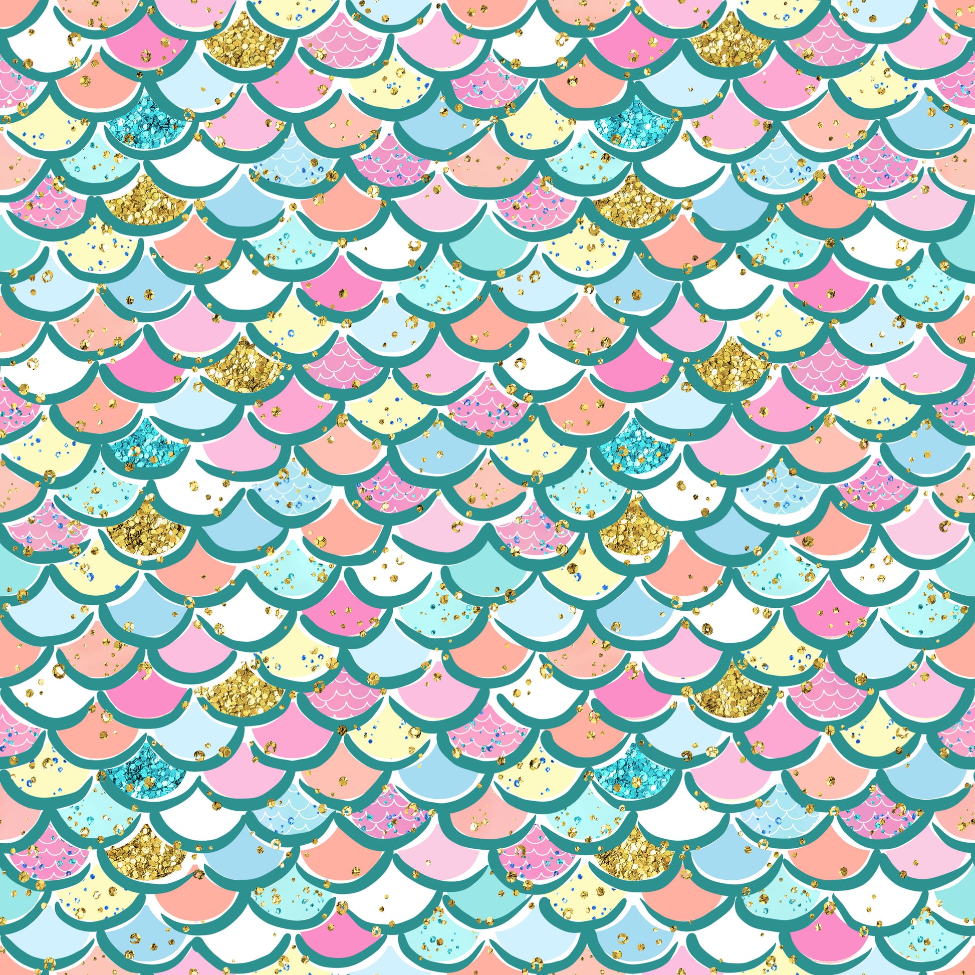 Pastel Mermaid Scales 12x12 Patterned Vinyl Sheet