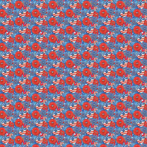 Patriotic Donuts 12x12 Patterned Vinyl Sheet