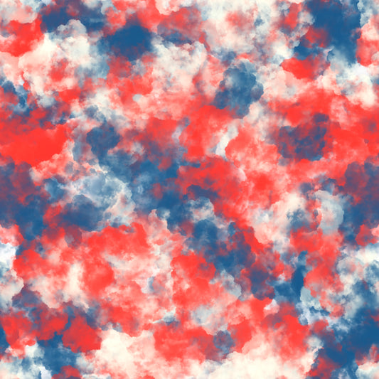 Patriotic Watercolor Clouds 12x12 Patterned Vinyl Sheet