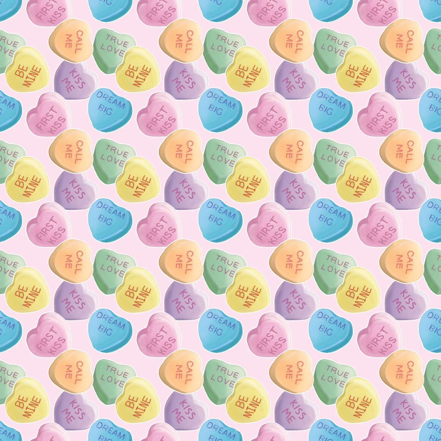 Conversation Hearts Pink 12x12 Patterned Vinyl Sheet
