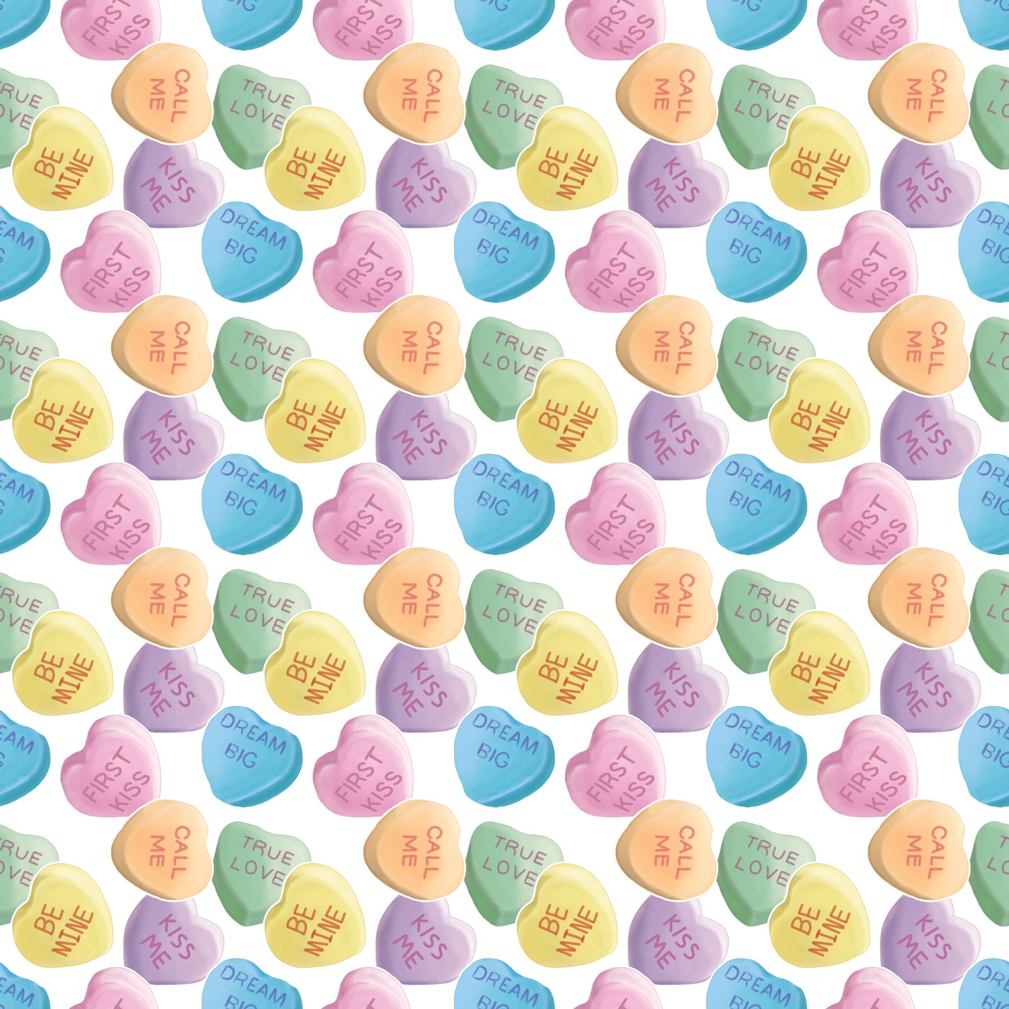 Conversation Hearts White 12x12 Patterned Vinyl Sheet