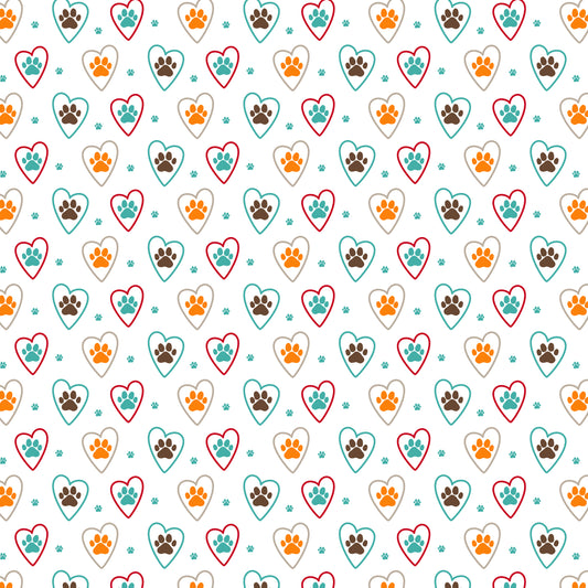 Paw Print Love 12x12 Patterned Vinyl Sheet