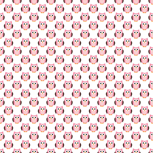 Pink Owls 12x12 Patterned Vinyl Sheet