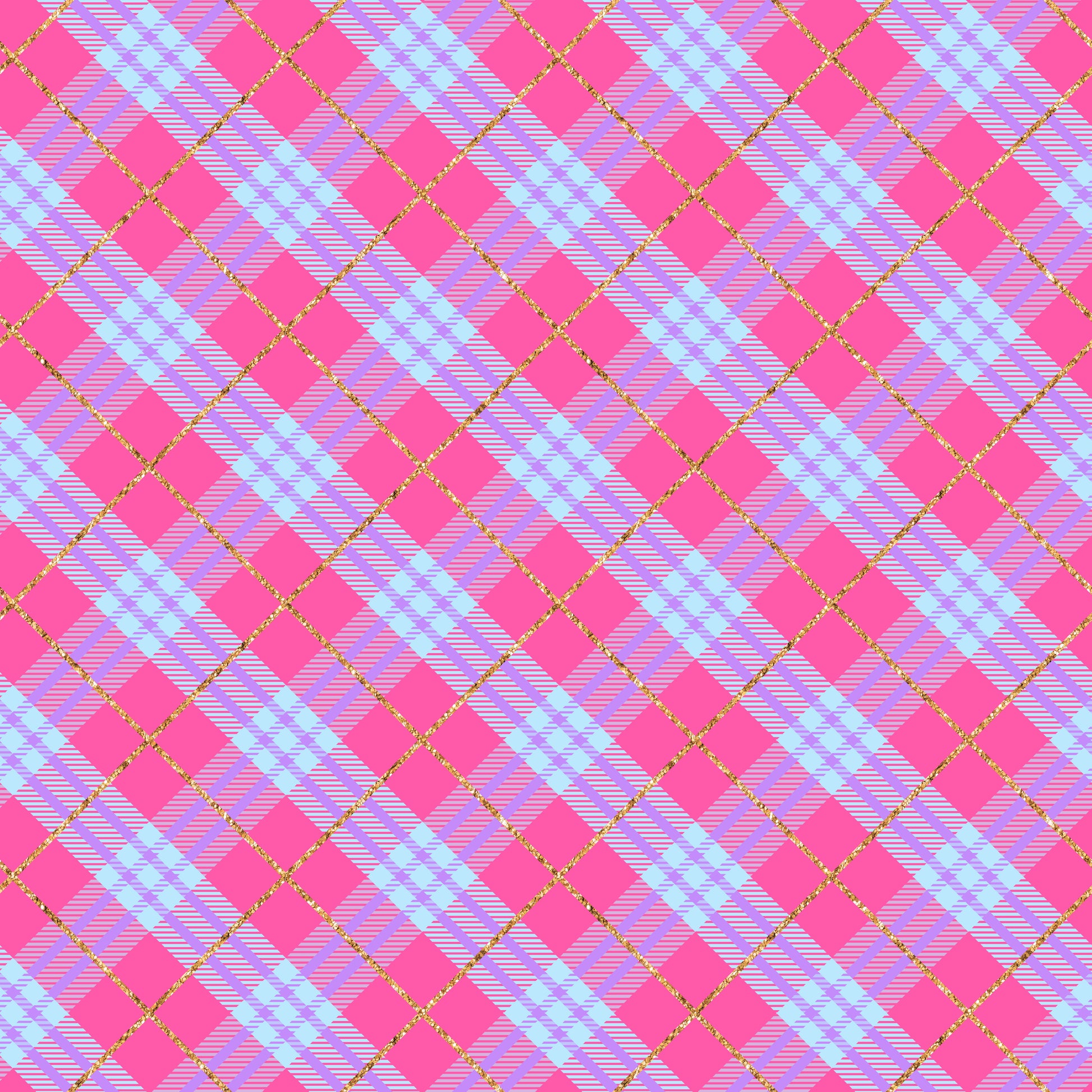 Pink & Purple Plaid Patterned Vinyl Sheet