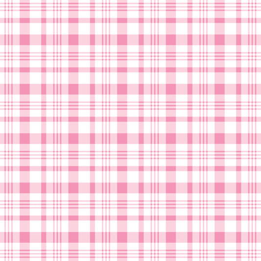 Pink & White Plaid 12x12 Patterned Vinyl Sheet