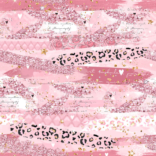 Pinkaholic Brush Strokes 12x12 Patterned Vinyl Sheet