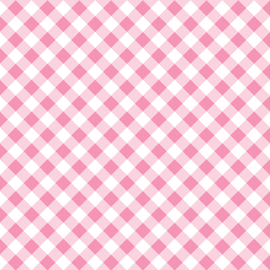 Pink Diagonal Buffalo Plaid 12x12 Patterned Vinyl Sheet