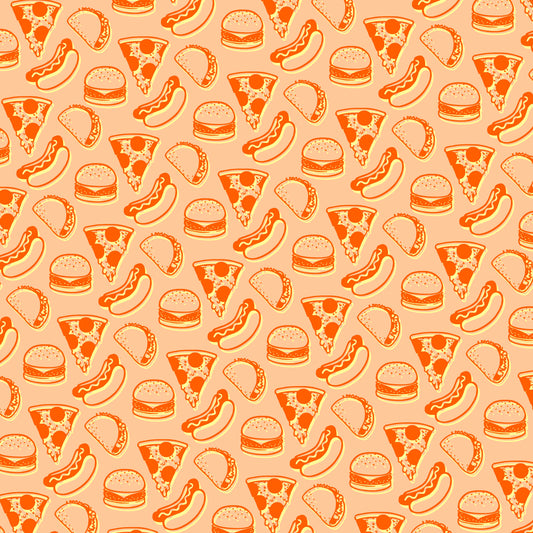 Pizza, Tacos & Burgers 12x12 Patterned Vinyl Sheet